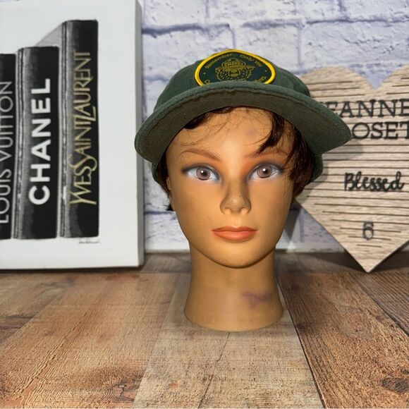 Smokey The Bear Hat Adult Snapback Green Baseball Cap Rope Patch 5 Panel - Picture 2 of 9